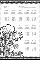 Subtraction Regrouping Digit sketch template