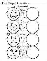 Emotions Worksheets Preschoolers Tracing Faces Senses sketch template