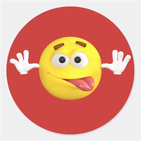 Face Emoji Sticking Out Tongue Teasing Classic Round Sticker