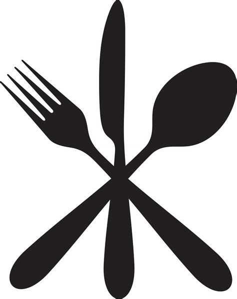 crossed knife fork  spoon  vector art  vecteezy