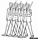 Marching Soldiers Coloring Veterans sketch template