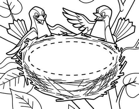 empty bird nest coloring page coloring pages