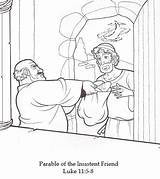 Parable Insistent Seek Knock Parables Friend1 Fool Ministério sketch template