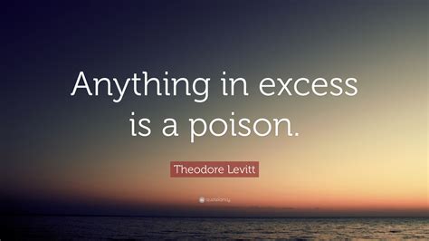 theodore levitt quote   excess   poison