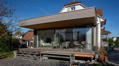 anbau mit veranda  aesch baumgartner architektur aesch basel