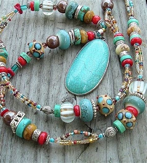 multicolor boho cowgirl western style necklace by