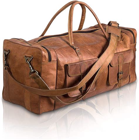 leather duffel bag   large travel bag gym sports overnight weekender bag  komal