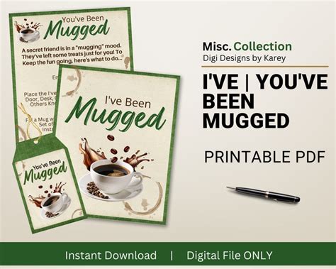 printable  youve  mugged ive  mugged etsy