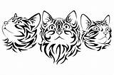 Tribal 123freevectors Cdr Tigres Cats sketch template