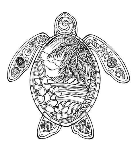 adult turtle coloring page