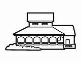 School Coloring House Coloringcrew sketch template