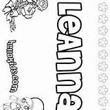 Coloring Pages Layla Leanna Leanne Hellokids Name Girl Lea sketch template
