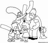 Simpsons Colorear Homer Agrandar Haz sketch template
