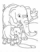 Elephant Coloring Pages Baby Their Animals Babies Drawing Mother Color Kids Printable Print Draw sketch template