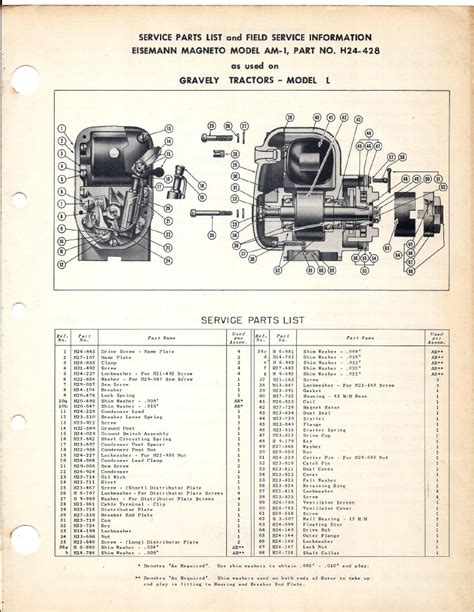 eisemann magneto gravely  tractor service parts manual