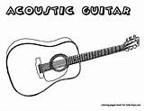 Guitar Coloring Pages Acoustic Guitars Instrument Print Printable Printables Kids Handsome Instruments Music Musical Super Sheets Book Clip Drawing Amazing sketch template