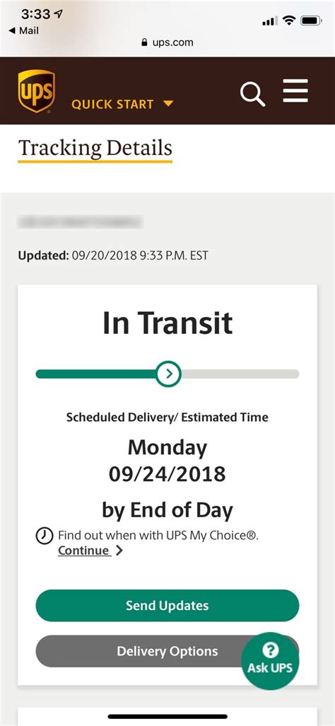 potential ups website error shows iphone xs delivery