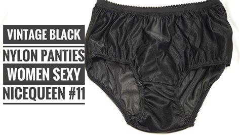 vintage black nylon panties women s sexy nicequeen 11 youtube