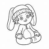 Coloritura Vestito Bambina Fille Lapin Coloration Pecore Coniglio sketch template