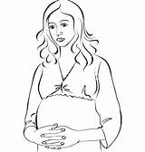 Pregnant Lady Coloring Pages Drawing Getdrawings Girl sketch template