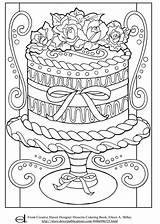 Coloring Pages Cake Colouring Adult Printable Wedding Adults Clipart Grown Ups Fancy Food Sheets Color Colorier Books Kids Realistic Print sketch template