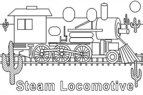 steam train locomotive coloring page netart
