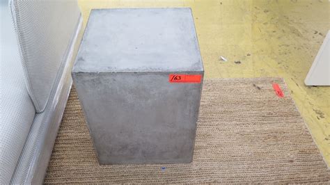 pair concrete  block side tables oahu auctions