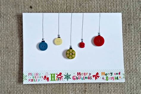 quick craft projects handmade button christmas cards birch  button