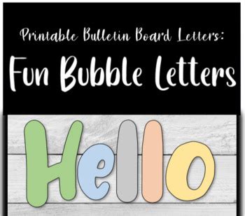 printable bulletin board letters fun bubble letters  teach