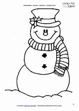 Snowman Scarf Coloring Christmas Pages sketch template