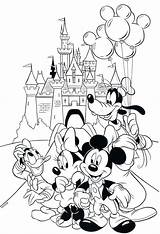 Disneyland Coloring Disney Pages Printable Mickey Mouse Castle Walt Rides Kids Kingdom Cartoon Magic Sheets Adults Birthday Minnie Color Book sketch template
