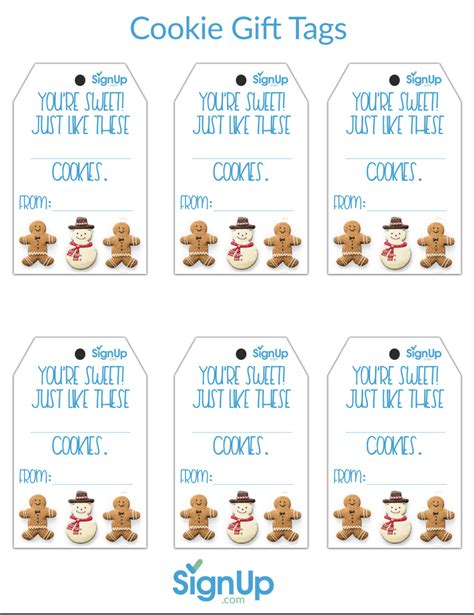 printable gift tags  holiday cookies signupcom