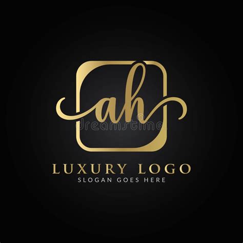 initial ah letter logo design vector template creative luxury letter ah logo design stock
