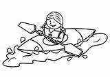 Kayak Coloring Girl Book Canoe Illustration Clip Amusing Sport Children Summer Outline Vector Template Coloriage Et Fille Stock Dreamstime sketch template