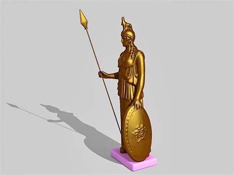 Brass Athena Statue 3d Model 3ds Max Files Free Download