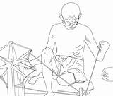 Drawing Sketch Gandhi Mahatma Outline Wheel Spinning Drawings Sketches Pencil Easy Coloring Pages India Poster Stockpicturesforeveryone Getdrawings Paintingvalley Photographs Room sketch template
