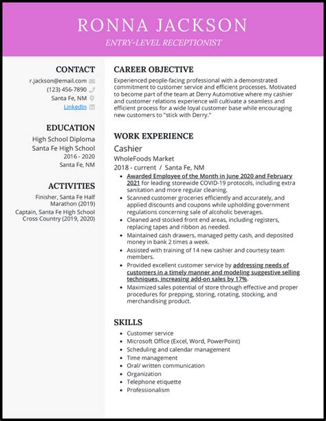 resume  doctors office receptionist medical office receptionist