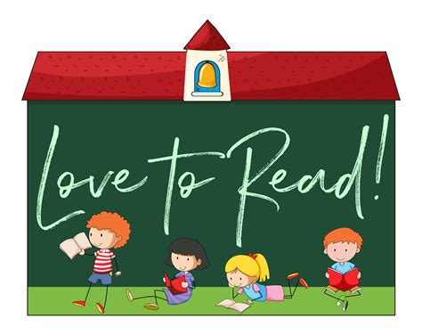 kids reading  phrase love  read  vector art  vecteezy