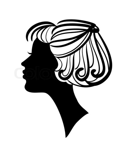 beautiful woman silhouette with stylish hairstyle vector icon vector colourbox