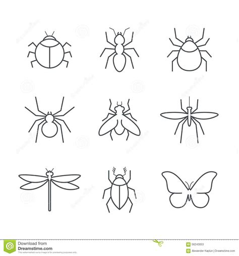 insect simple vector icon set stock vector illustration  poisonous
