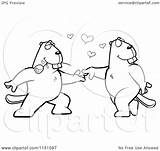 Romantic Dance Couple Beaver Doing Cartoon Clipart Thoman Cory Outlined Coloring Vector Regarding Notes sketch template