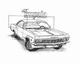 Impala Coloring Drawings 1965 Pages Chevrolet Template Sketch sketch template