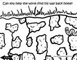 Coloring Worm Pages Worms Printable Kids Bug Earthworms Dirt Poor Back Lost Preschool Earth Help Choose Board Little sketch template