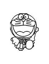 Doraemon Coloring Happy Wecoloringpage sketch template