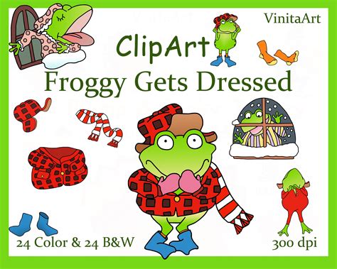 froggy  dressed storybook clipart printables digital etsy