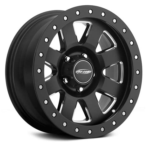 pro comp  series vapor pro wheels matte black  milled accents rims
