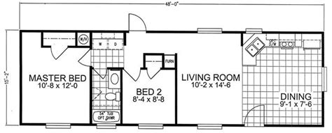16 X 48 2 Bed 1 Bath 744 Sq Ft Floorplan Floor Plans