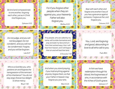 printable scripture cards forgiveness set  pic