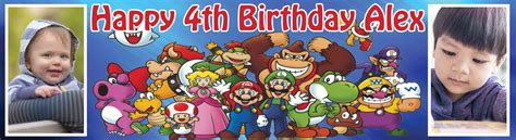 Super Mario Theme Birthday Banner 2 Super Mario Birthday Party Banners