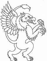 Griffin Outline Tattoo Simple Cool Coloring Outlines Scary Designs Printable Drawing Easy Body Drawings Tattoos Deviantart Artists Visit Griffins sketch template
